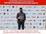 dok. Foto – Lurah Jatirangga, Ahmad Apandi ketika menghadiri launching Keputusan Menparekraf RI di Gedung Kesenian Condet, Jakarta Timur belum lama ini.