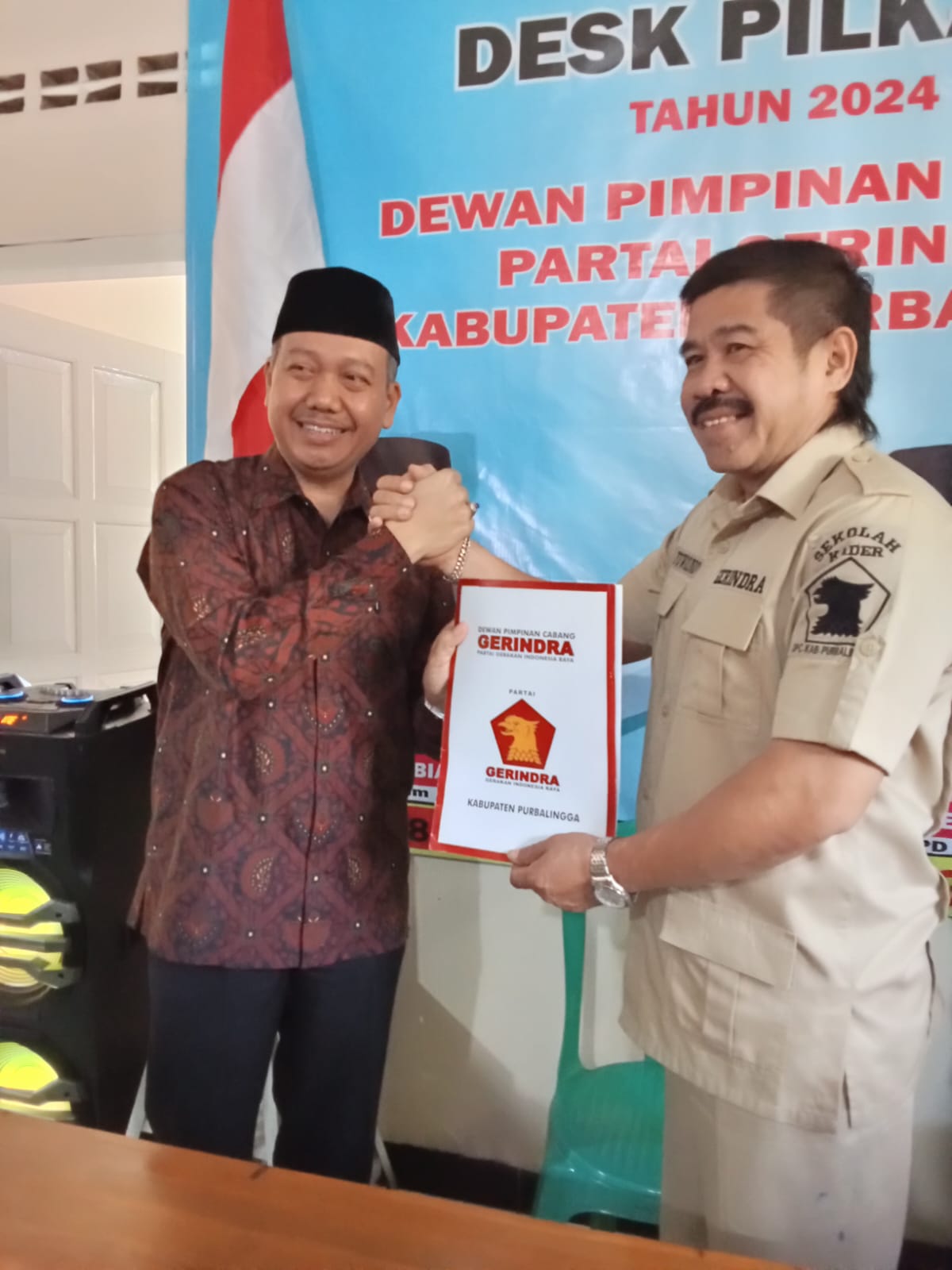 Bakal Calon Bupati Sugeng SH mengembalikan forumulir ke Partai Gerindra di Purbalingga