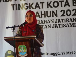 Kunci Penilaian 5 Lomba 10 Program Pokok PKK Tingkat Kota Bekasi Ketika Pj. Ketua TP PKK Kota Bekasi, Yolla Kusuma Gani menyampaikan sambutannya