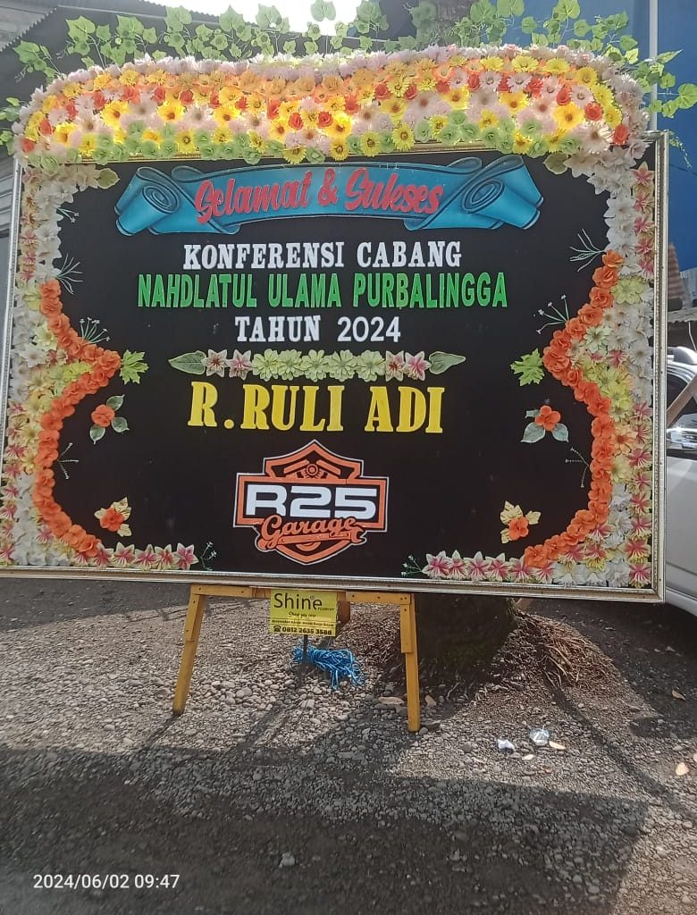 karangan Bunga yang dikirimkan untuk Konfrensi Cabang Nahdatul Ulama Purbalingga dari Raden Ruli Adi (Bakal Calon Bupati Purbalingga)