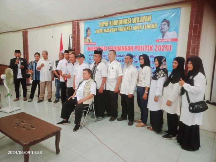 Pengurus terpilih partai Masyumi kabupaten Purbalingga dan Wonosobo usai acara