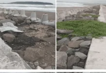 Hasil Pekerjaan proyek kegiatan pembangunan (lanjutan) pekerjaan proyek pengaman Pantai Bojong Salawe Pangandaran (Kabupaten). Tahun 2023