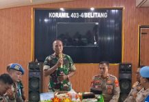 Polsek Belitang III Beserta Anggota Berkunjung Kekantor Koramil 403-4 Belitang